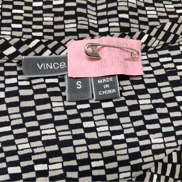 VINCE SILK BLOUSE PATHWAYS CUFF SLEEVE - Picture 7 of 9